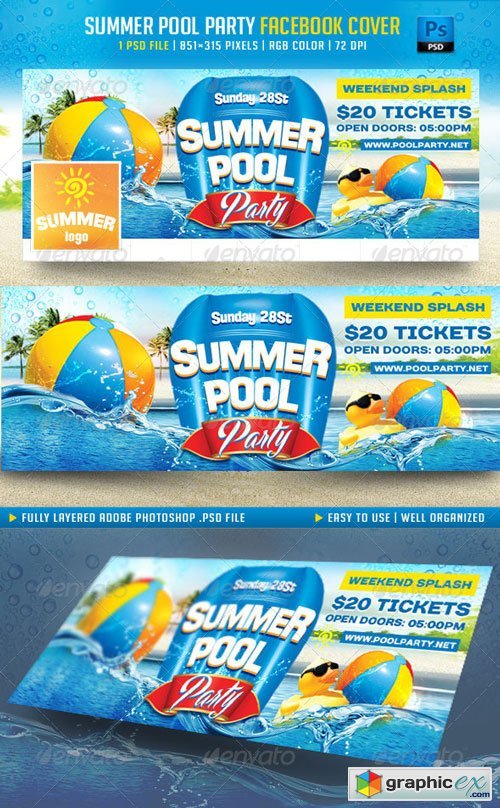 Summer Pool Party Facebook Cover