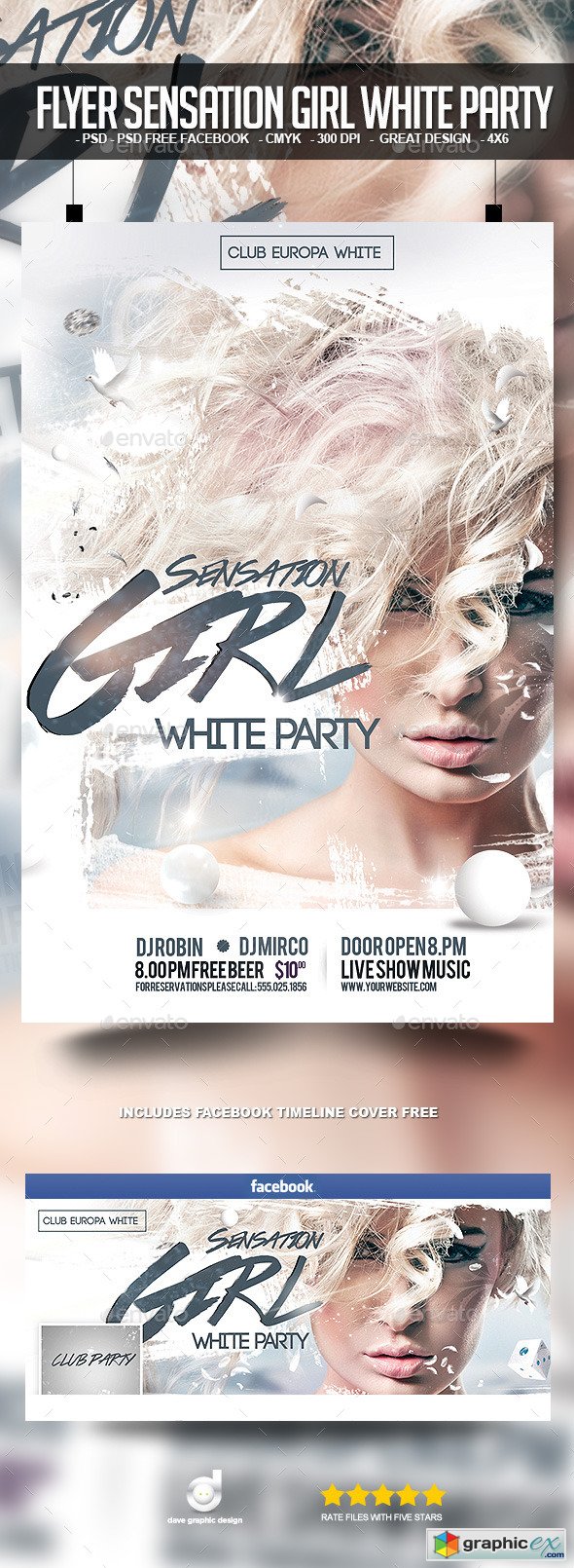 Flyer Sensation Girl White Party