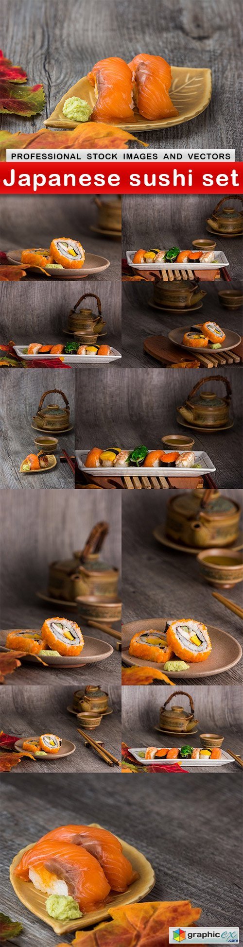 Japanese sushi set - 12 UHQ JPEG