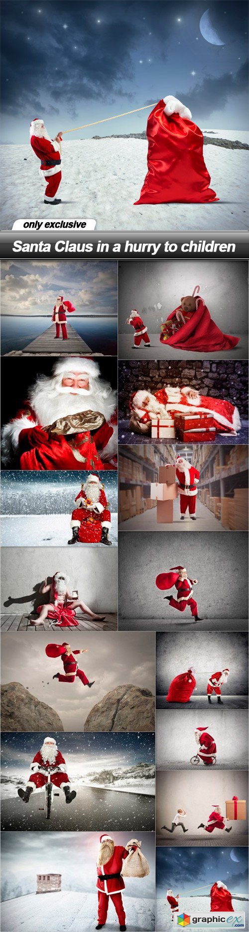 Santa Claus in a hurry to children - 15 UHQ JPEG