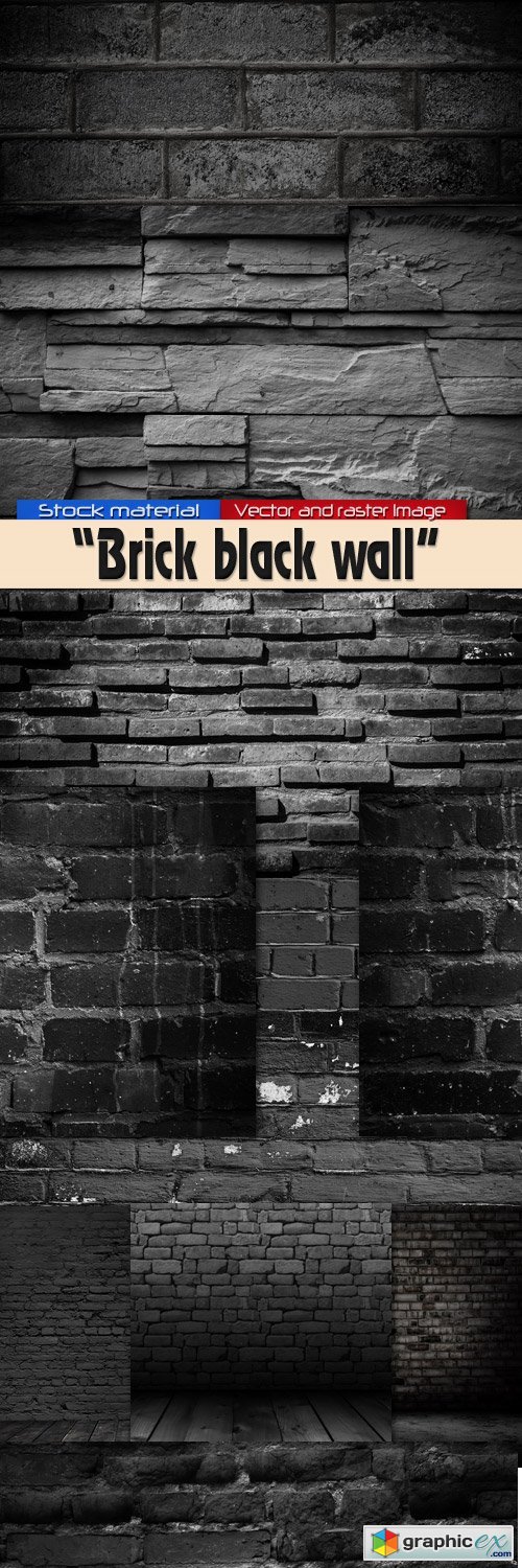 Brick black wall