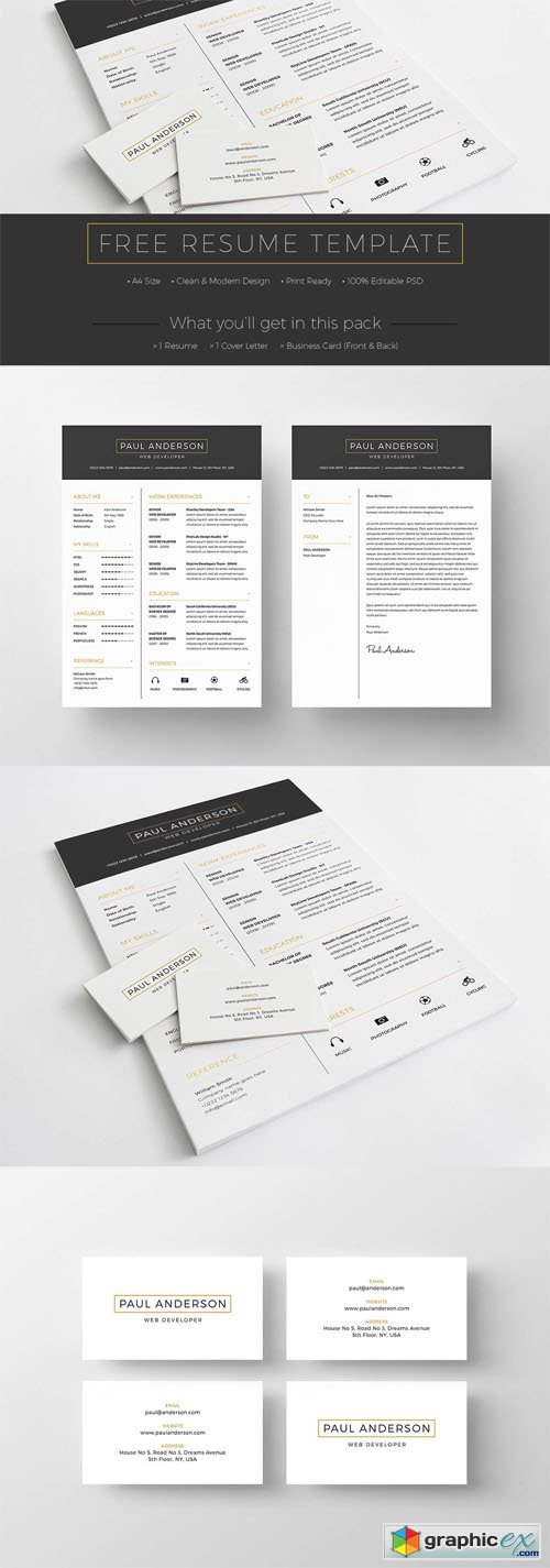 Clean and Modern Design - Resume and Business Card Templates
