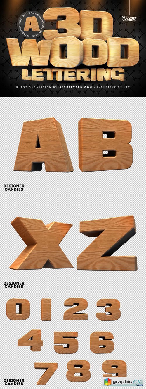 3D Wooden Lettering Pack