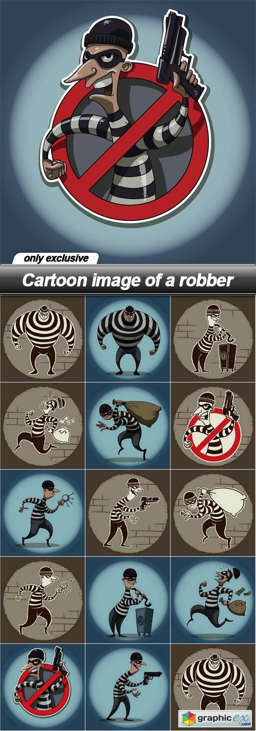 Cartoon image of a robber - 14 EPS