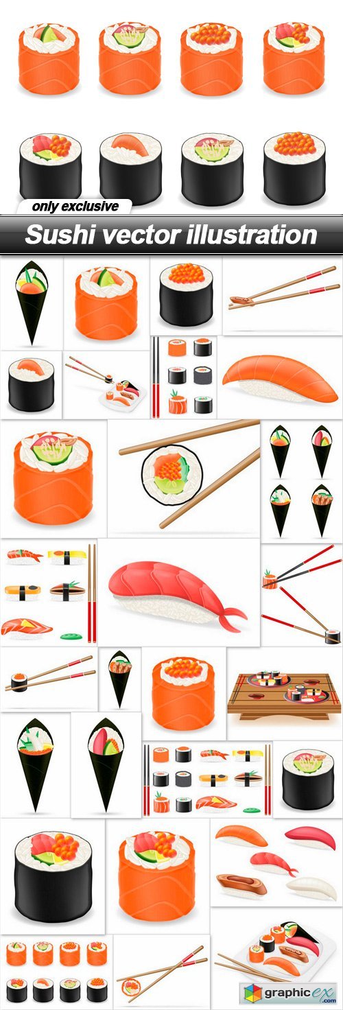 Sushi vector illustration - 28 EPS