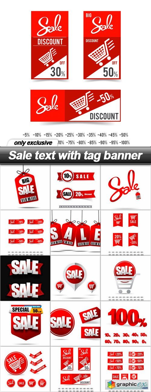 Sale text with tag banner - 15 EPS