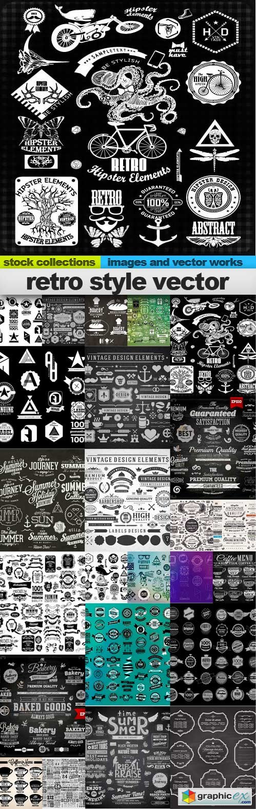 Retro style vector, 24x EPS