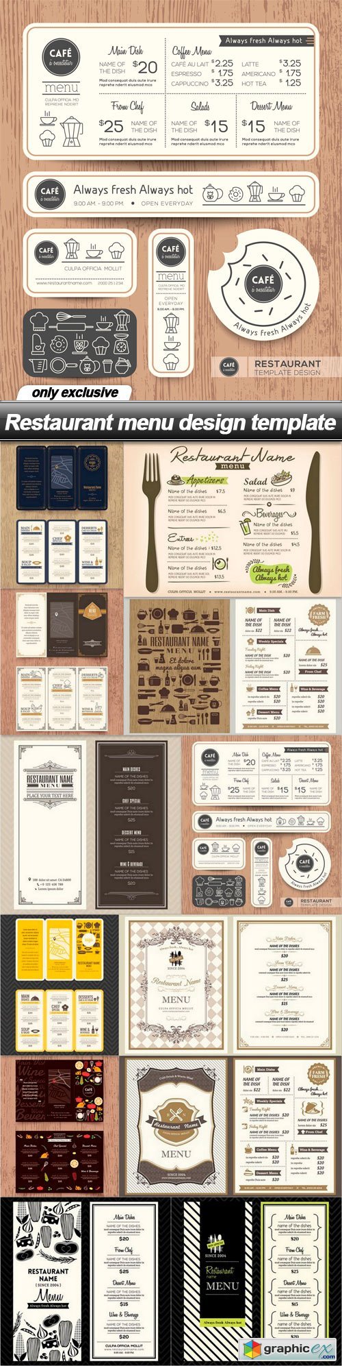 Restaurant menu design template - 12 EPS