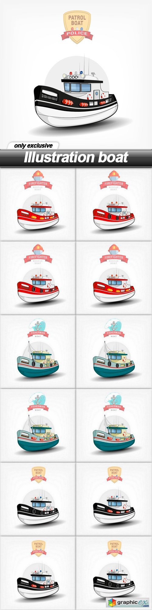 Illustration boat - 12 EPS