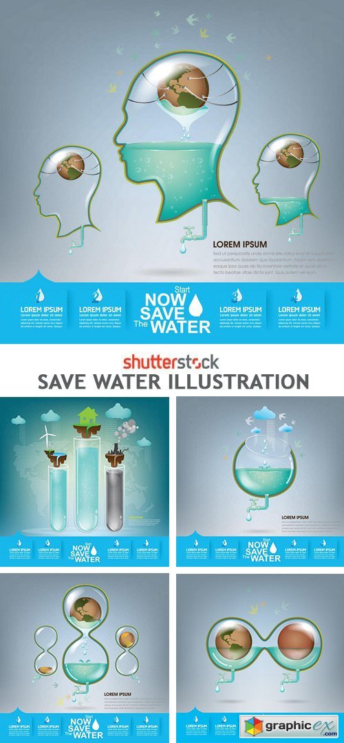Save Water Illustration - 5xEPS