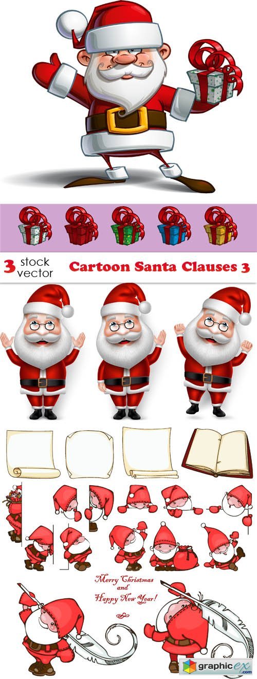 Vectors - Cartoon Santa Clauses 3