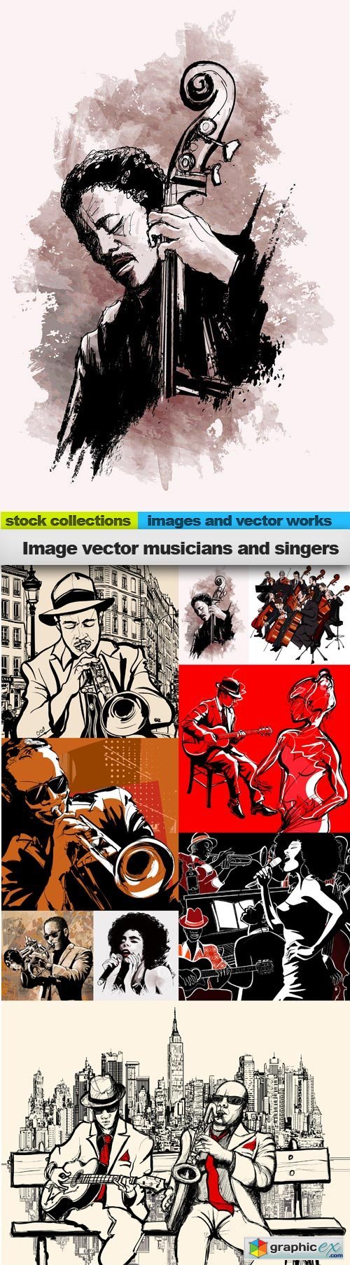 Image vector musicians and singers, 10 x EPS