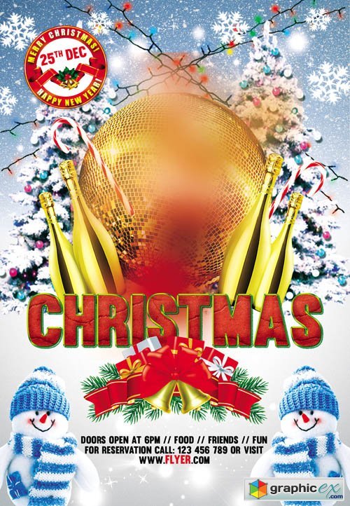 Christmas Party  Flyer PSD Template + Facebook Cover