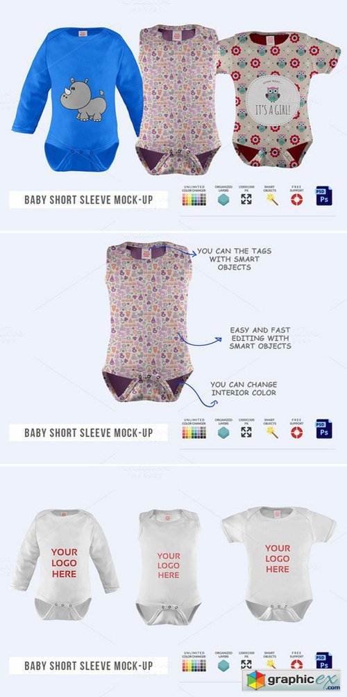 Baby Short Sleeve Mock-up 433080