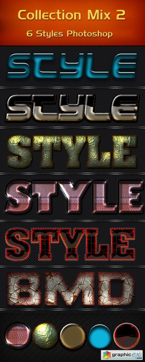 6 Styles for Photoshop - Collection Mix 2