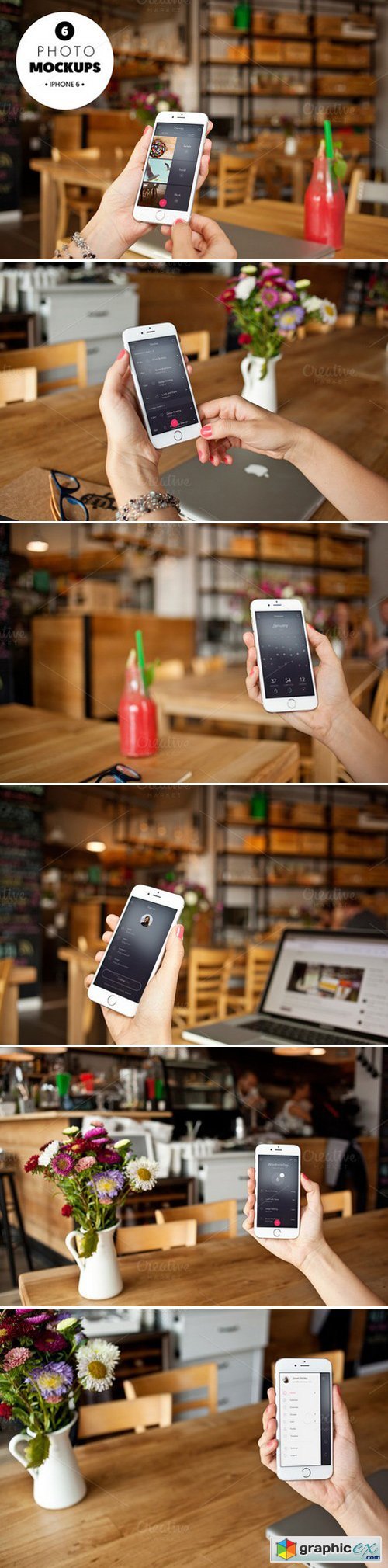 Iphone 6 in the cafe-6 photo mockups