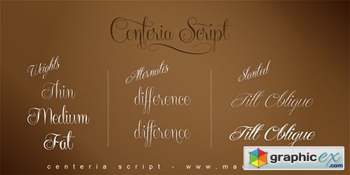 Centeria Script Font Family - 12 Fonts 