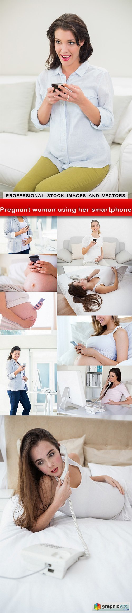Pregnant woman using her smartphone - 10 UHQ JPEG
