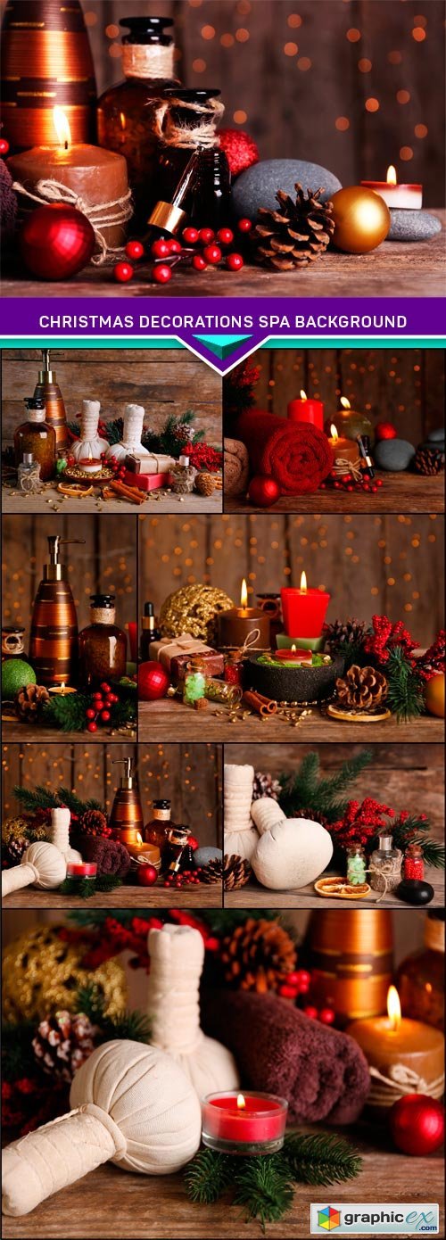 Christmas decorations spa background 8x JPEG