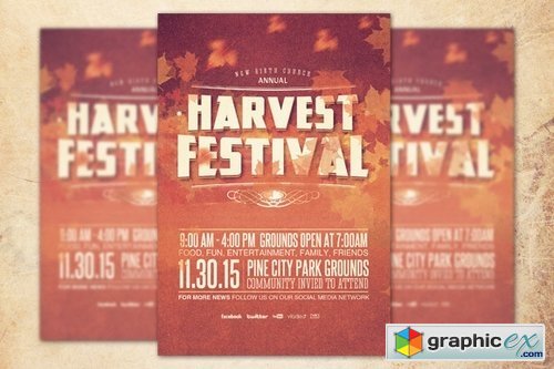 Harvest Festival Church Flyer