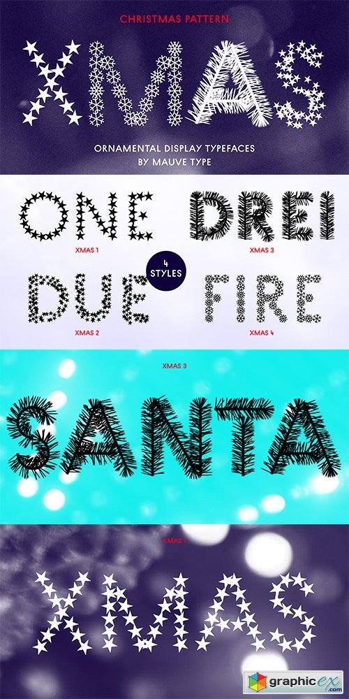 Christmas Pattern Font Family - 4 FONTS 