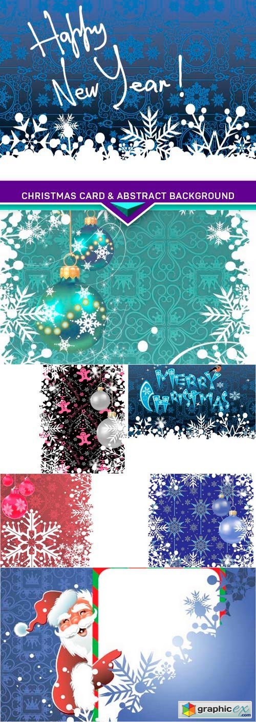 Christmas card & Abstract Background 8x EPS