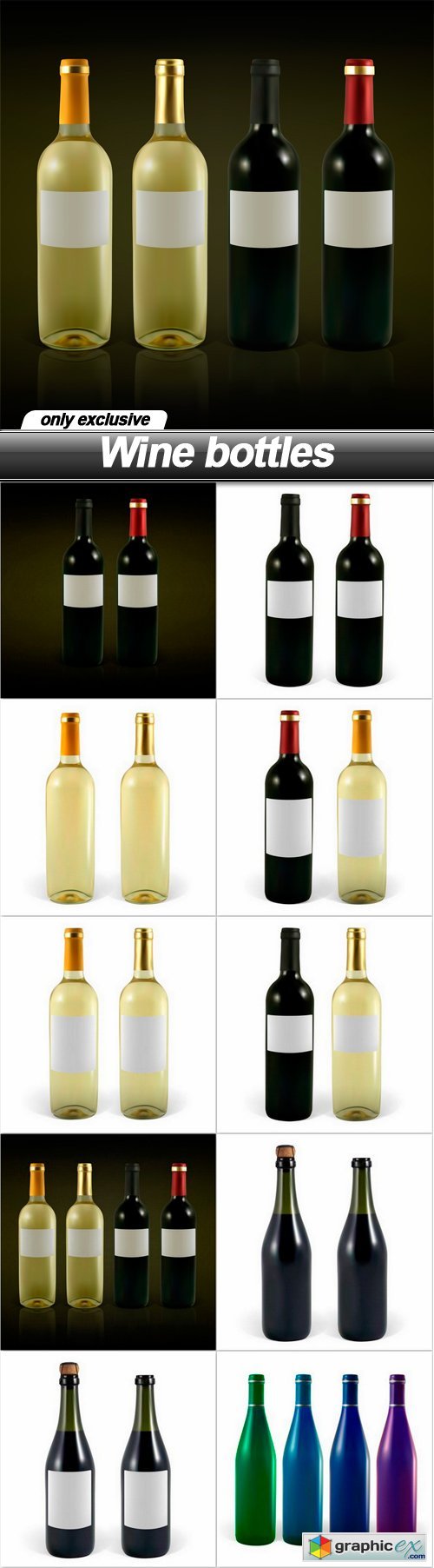 Wine bottles - 10 EPS