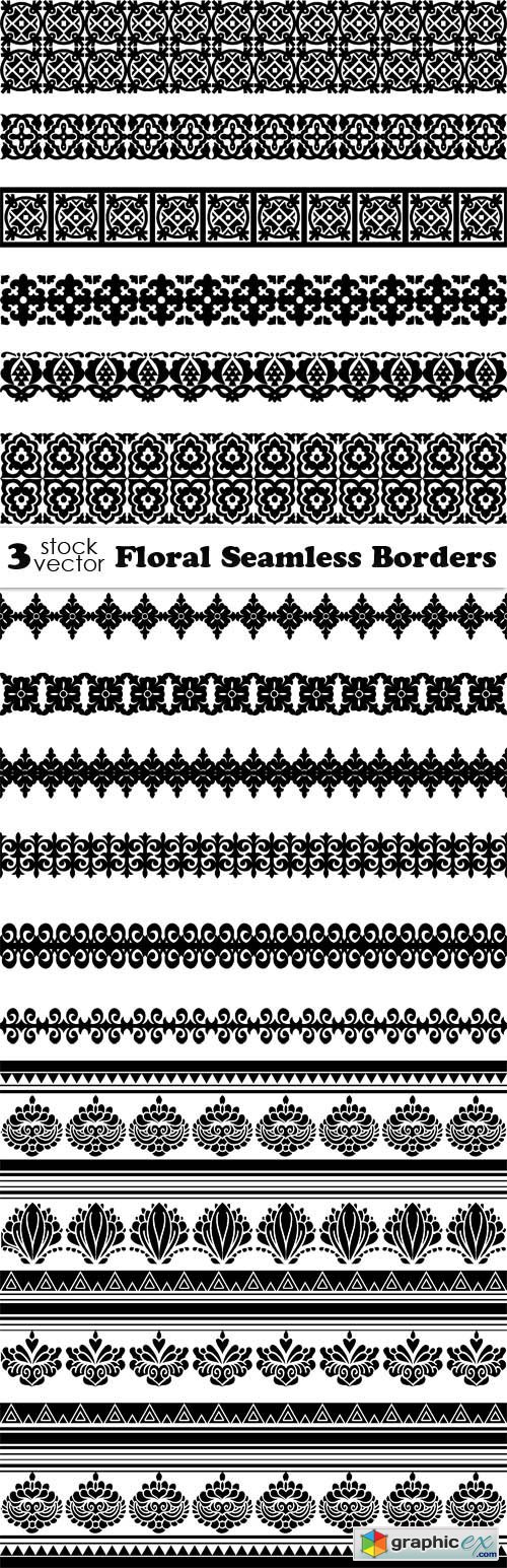 Vectors - Floral Seamless Borders