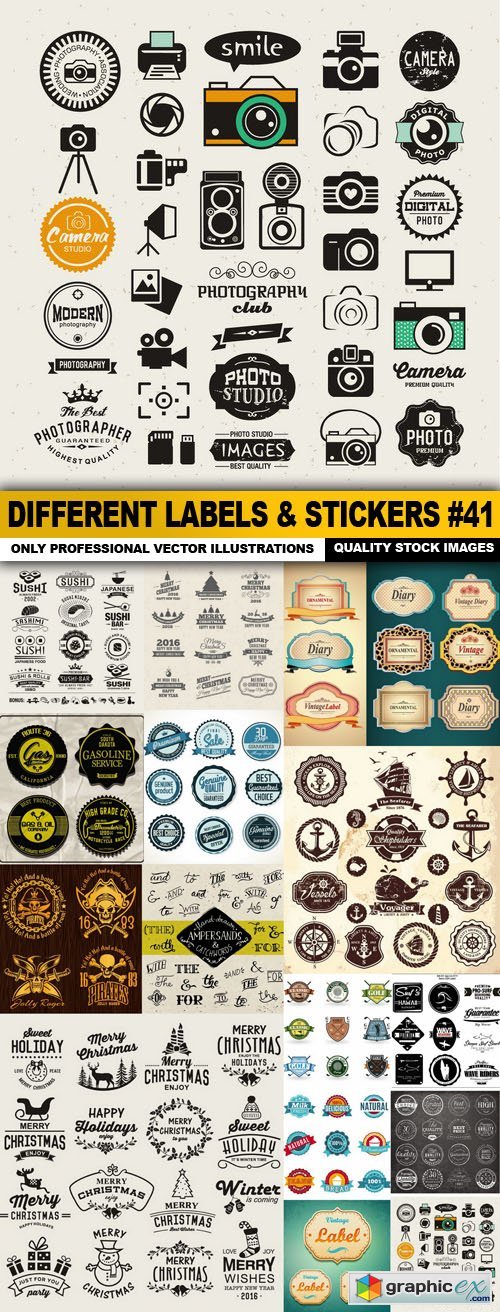 Different Labels & Stickers #41 - 15 Vector