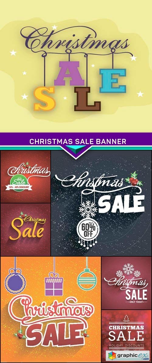 Christmas sale banner 7x EPS