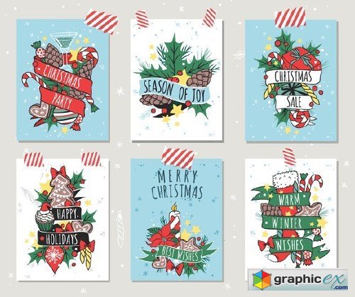 CM - Christmas greeting card banners set 449308