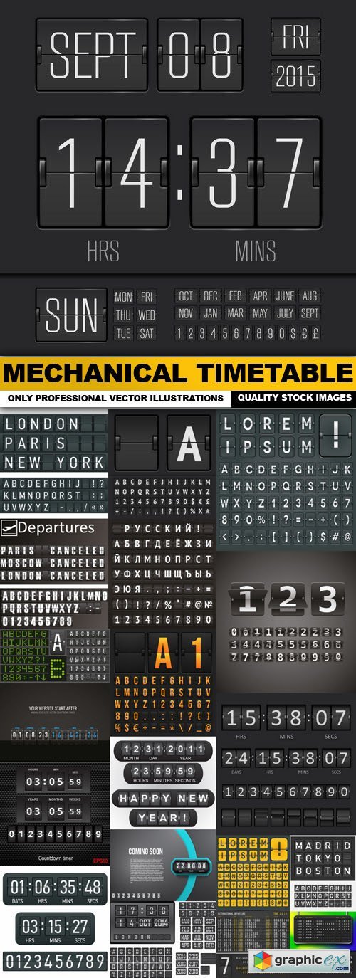 Mechanical Timetable - 20 Vector