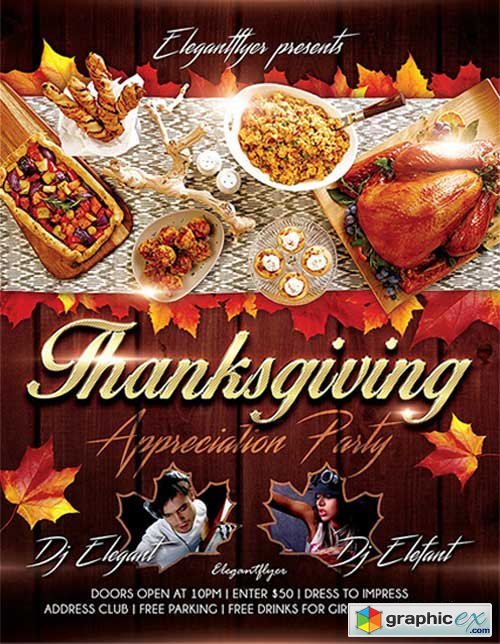 Thanksgiving Design V02 Flyer Template + Facebook Cover