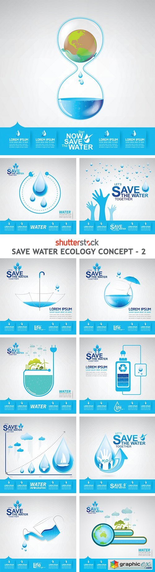 Save Water Ecology Concept - 2 - 25xEPS