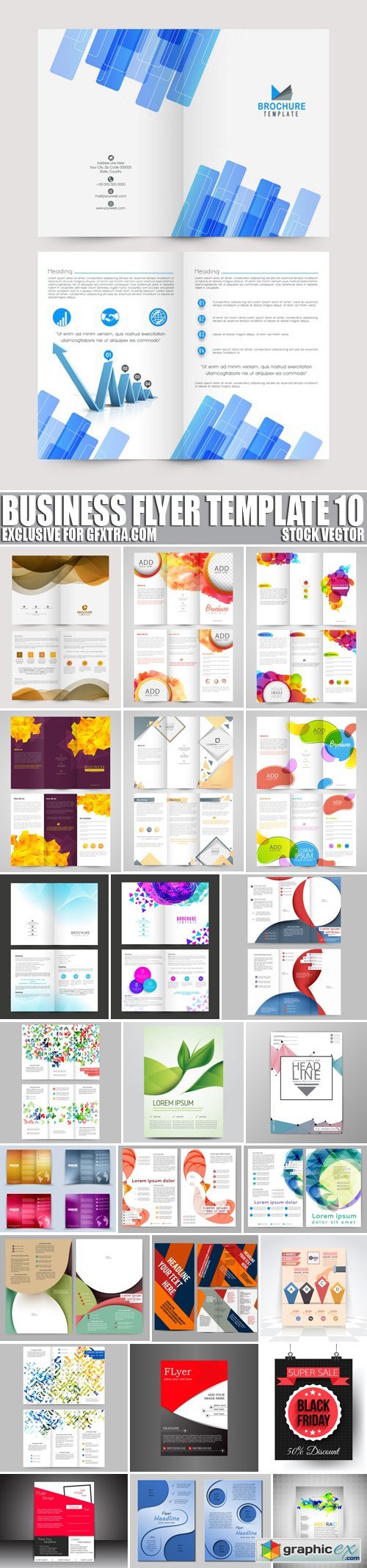 Stock Vectors - Business Flyer Template 10, 25xEPS