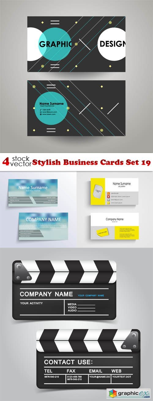 Vectors - Stylish Business Cards Set 19