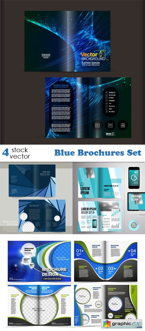 Vectors - Blue Brochures Set
