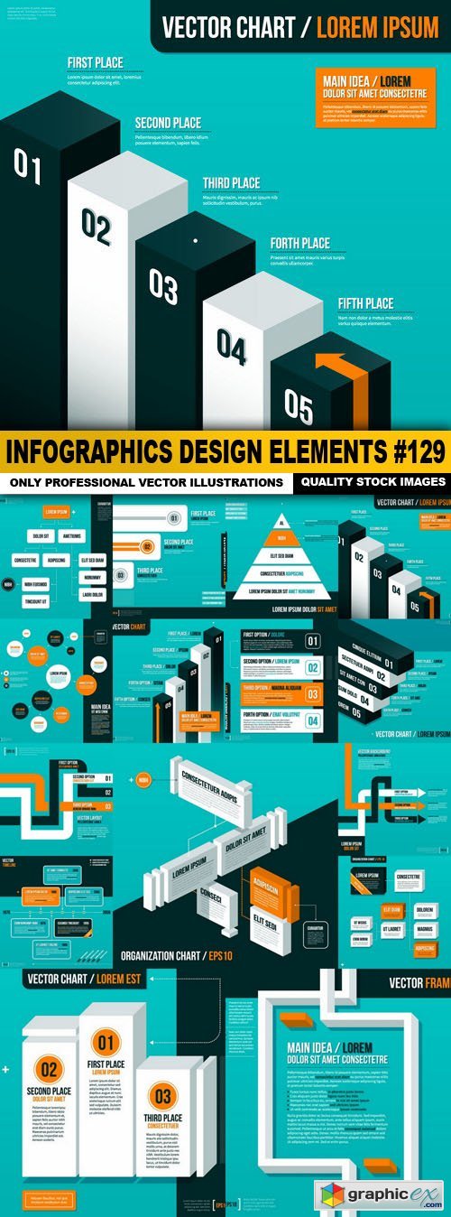 Infographics Design Elements #129 - 15 Vector