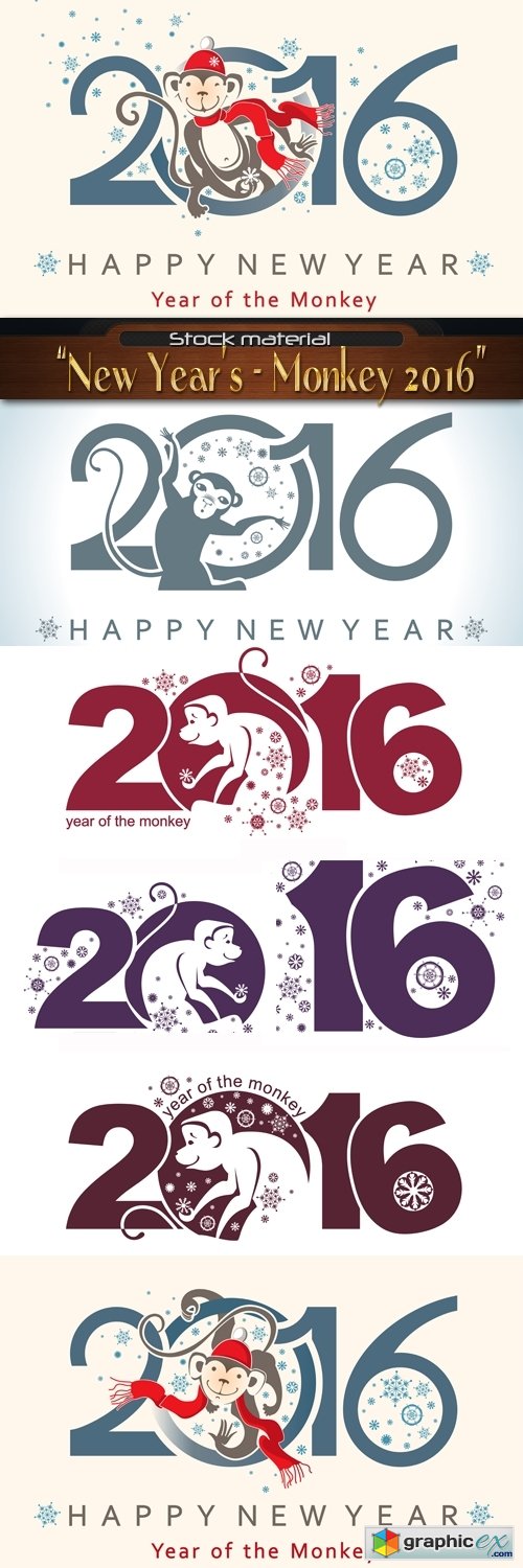 Symbol New Year - Monkeys 2016