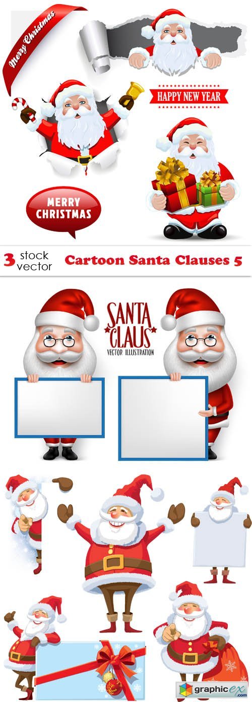 Vectors - Cartoon Santa Clauses 5