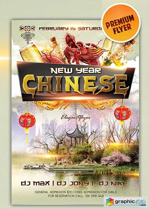 Chinese New Year 4 flyer Template