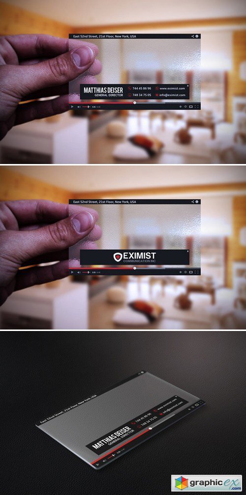 Transparent Youtube Business Card