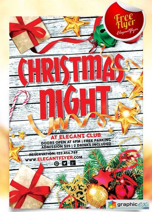 Christmas Holiday Flyer Template + Facebook Cover