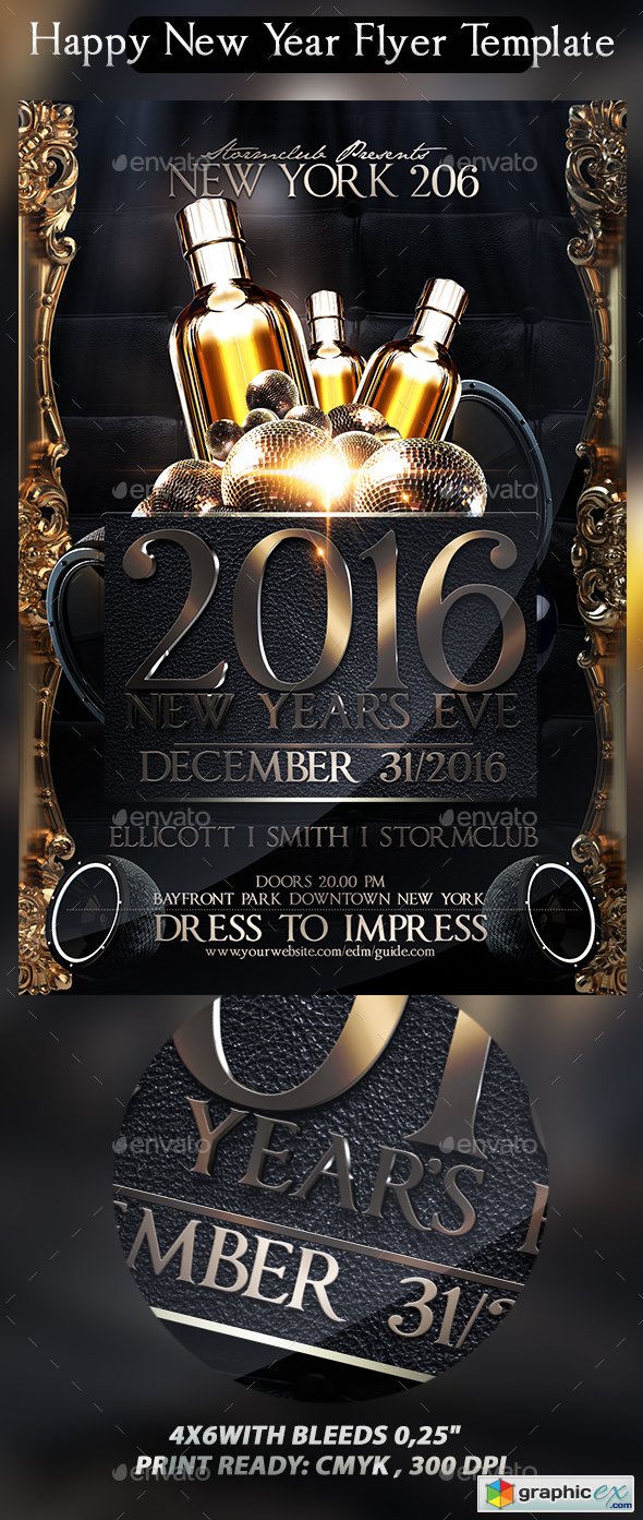 Happy New Year Flyer Template