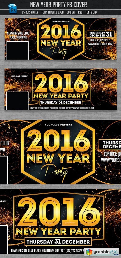 New Year Party Facebook Covers