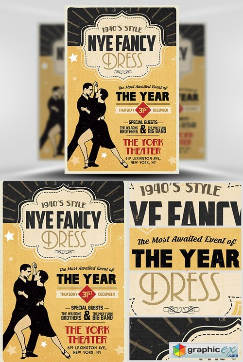 1940s Style NYE Flyer Template