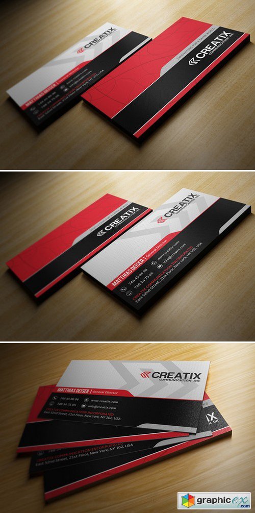 Red And Black Buisness Card