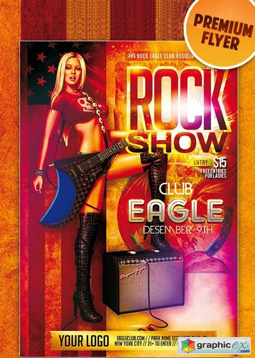 Rock Show flyer PSD Template