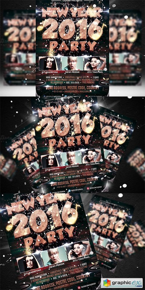 New Year Party Flyer Template 469978