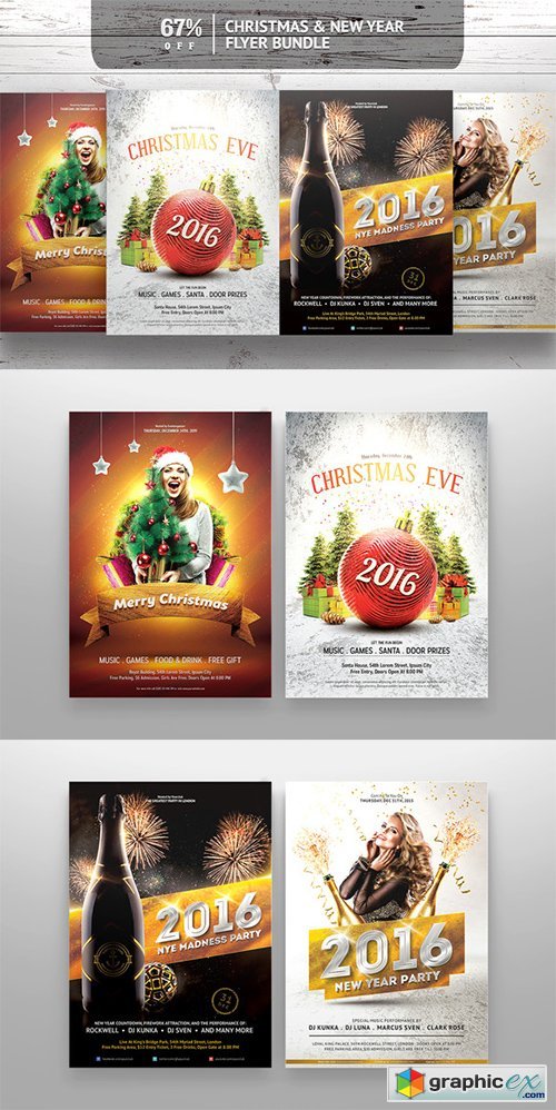 Christmas & New Year Flyer Bundle